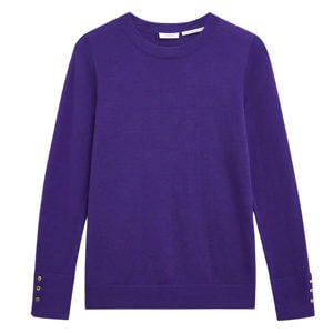 Hobbs London Purple Penny Merino Wool Crew Neck Knitted Jumper